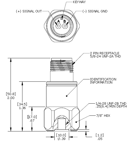Piezoelectric accelerometer 4-20mA-2100C