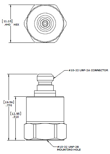 Piezoelectric accelerometer charge pattern PE-3101P