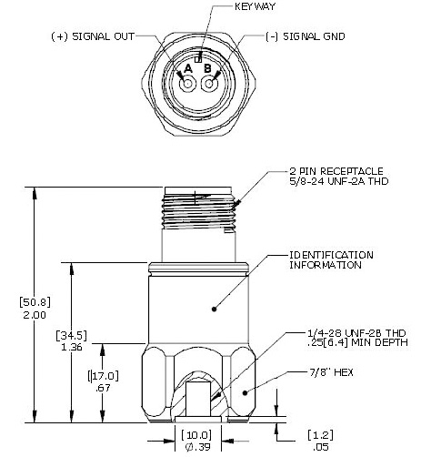 Acelerômetro piezoelétrico tipo de tensão IEPE-2100A-LF